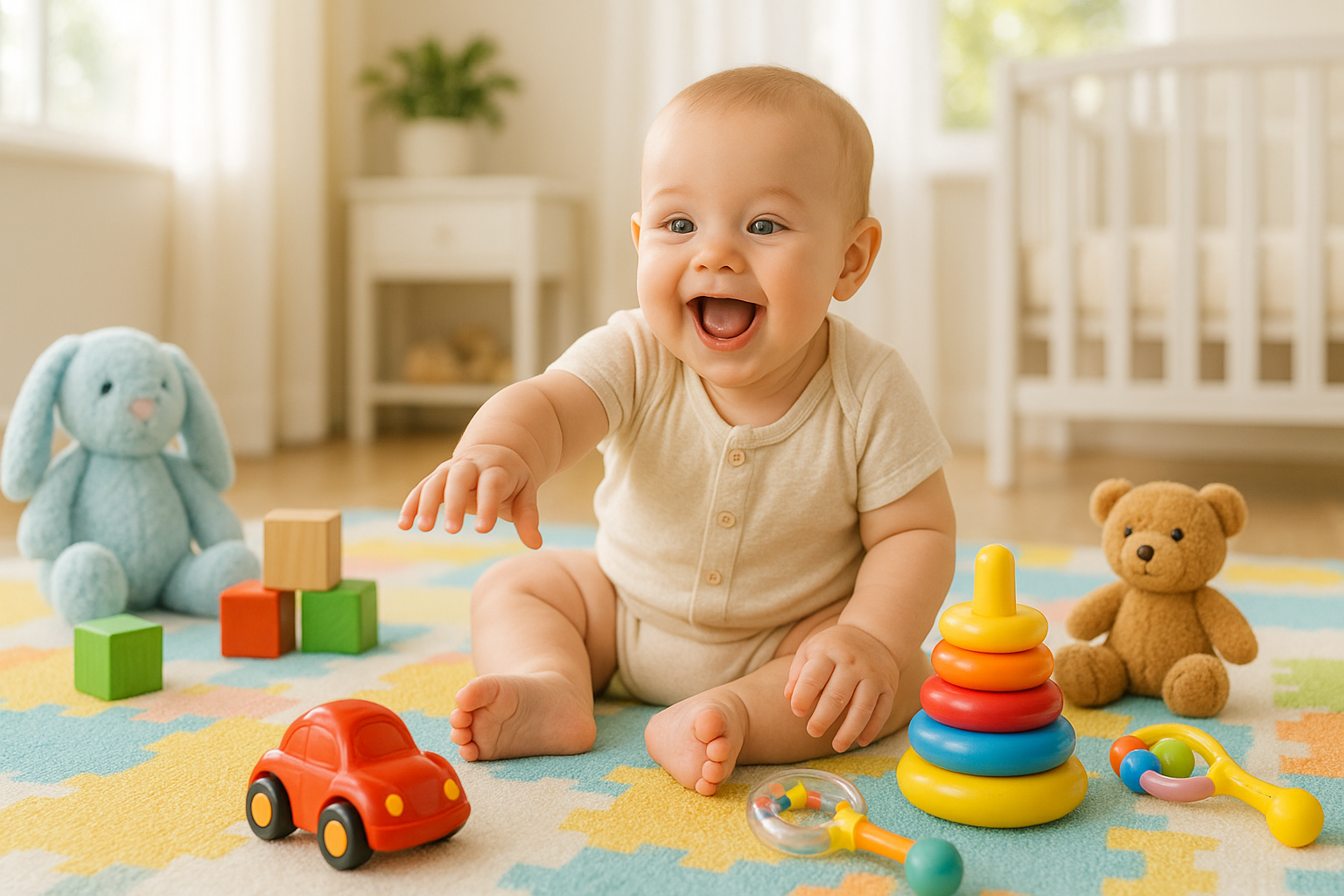 baby playing with toys